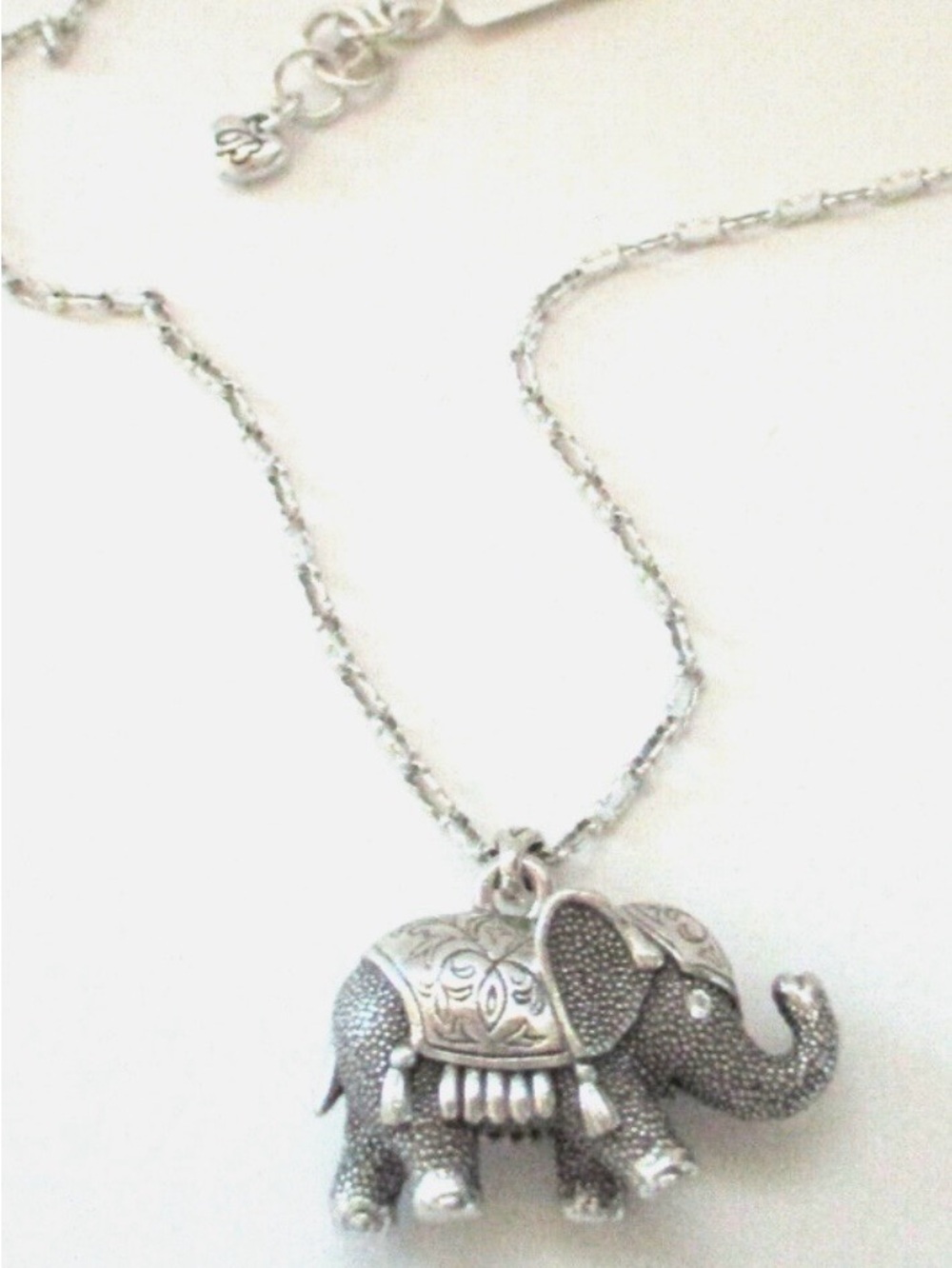Brighton "Elphy" Silver Elephant Pendant
Necklace - 26" Long Chain